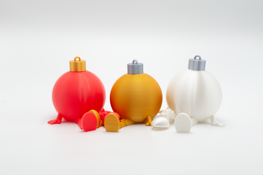 Weihnachtskugeln mit beweglichen Füßen und Händen zum Sitzen